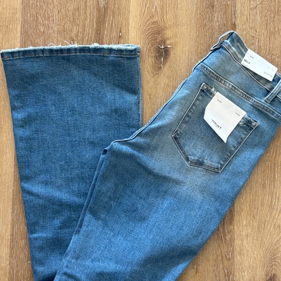 Vervet Bella Dark Distressed Flare Jeans SZ 28 - Picture 4 of 12